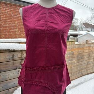 Comrags | Deep Pink Sleeveless Top with Ruffles